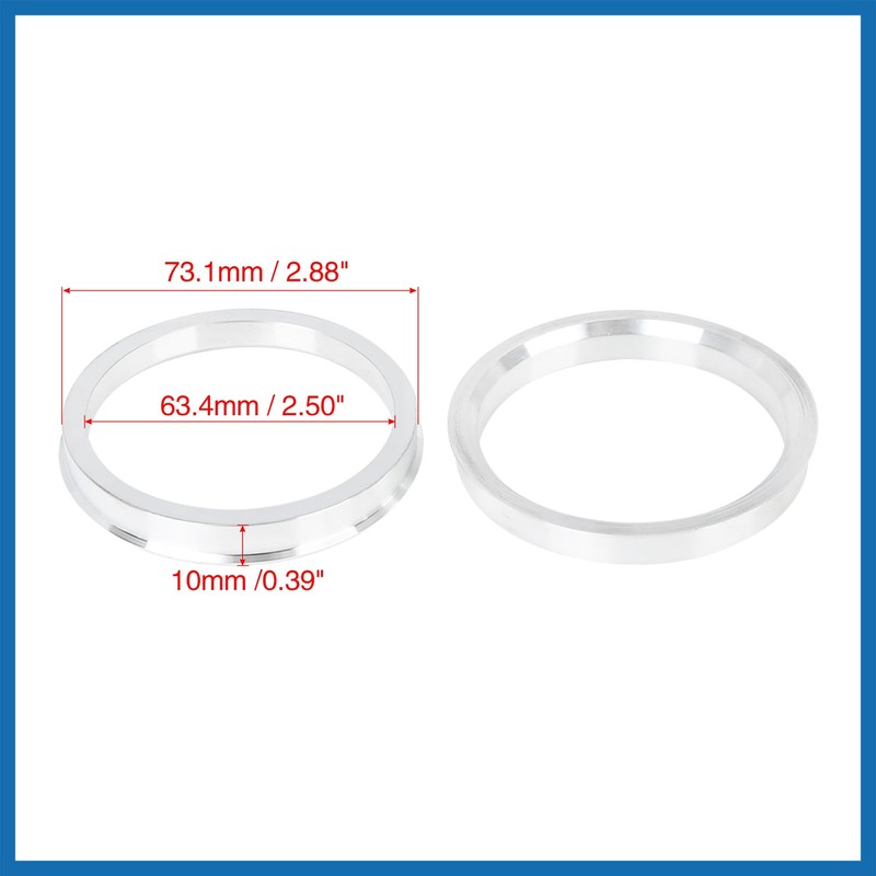 A ABSOPRO 4pcs 73.1 to 63.4 mm Aluminium Alloy Car
