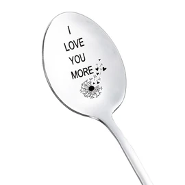 Anniversary Birthday Gifts for Boyfriend Girlfriend I Love You More Spoon Gifts for Him Her Romantic Valentine's Day Gifts for Husband Wife Couples 8 Inch Coffee Tea Spoons