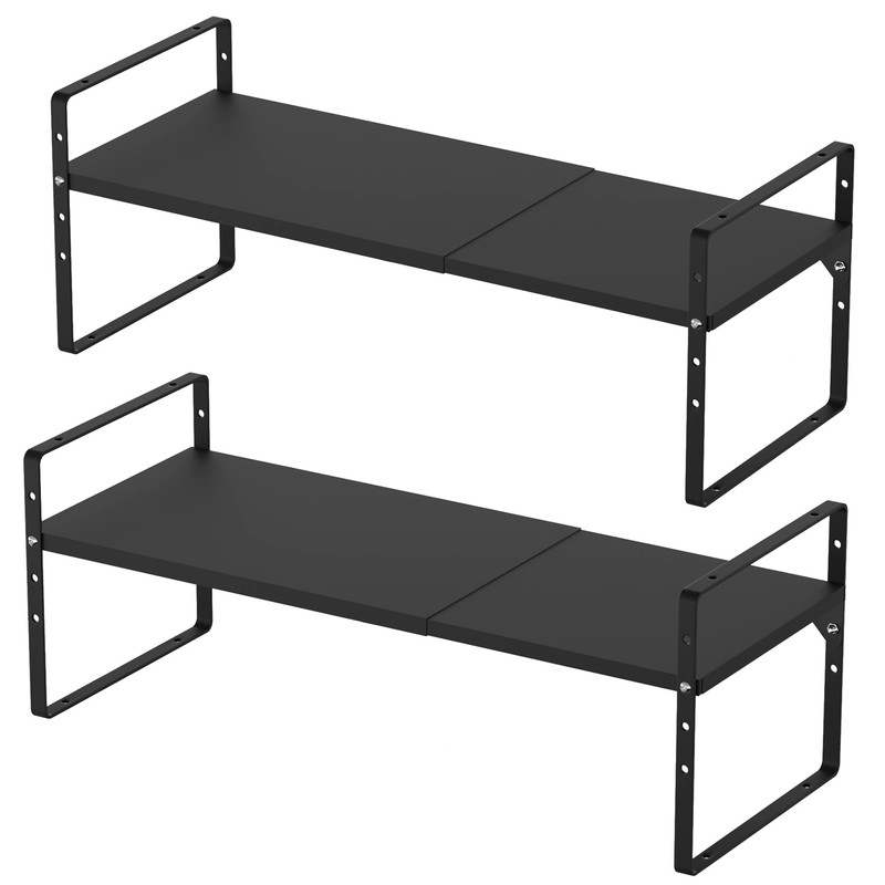iPEGTOP Expandable Cabinet Storage Shelf Organizer Rack, Heavy Duty Steel