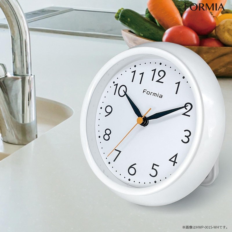 FORMIA HWP-001S-BU Bath Clock, Waterproof, For Bathing, Standing, Analog, Hodogaya