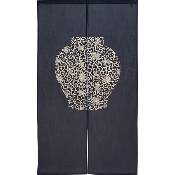 Noren Workshop 11224 Noren Japanese Style Hemp Style Restaurant Japanese Modern Stylish Natural Room Divider Blindfold Width 33.5 x Length 59.1 inches (85 cm) x Length 59.1 inches (150 cm) Point Navy