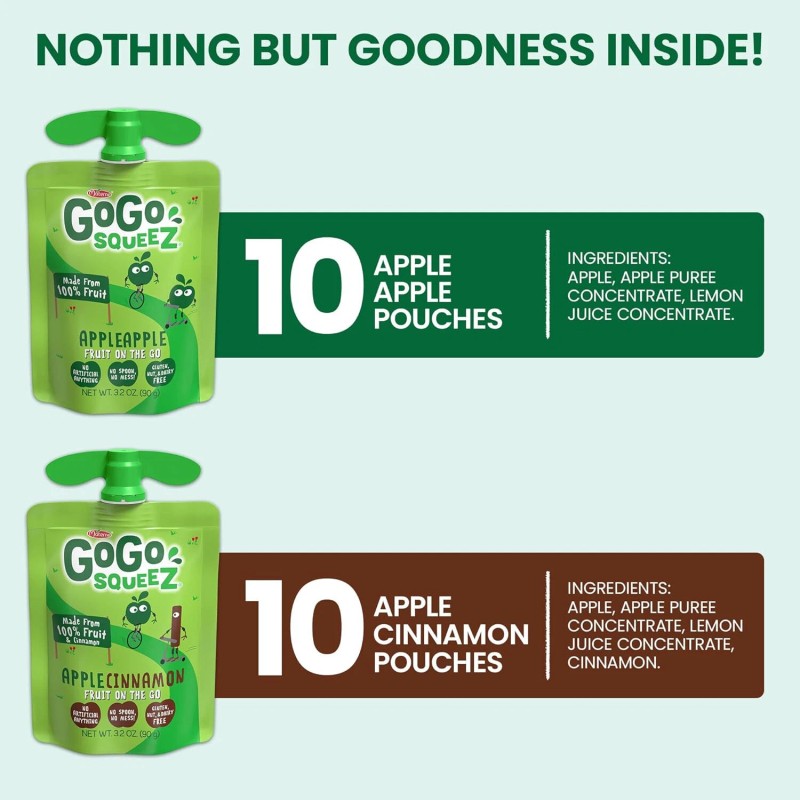 Undisclosed GoGo squeeZ Applesauce and Fruit Puree Variety Pack, Apple