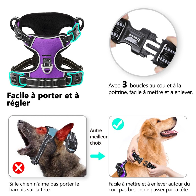 HEELE Dog Harness, No Pull Dog Harness Medium, Release on
