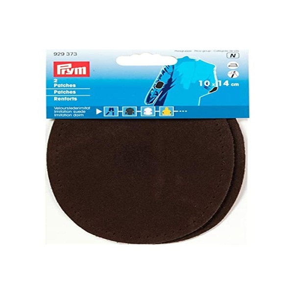 Prym 929373 Patches Velourslederimitat (bügeln) 10 x 14 cm Dunkelbraun