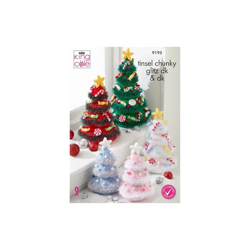 King Cole Tinsel & DK Knitting Pattern - 9195 Christmas