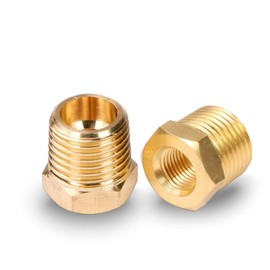 Quirkmyn 2 Pcs Brass Bushing 3/8" Male to 1/8" Female, 3/8" to 1/8" NPT Adapter Hex Brass Reducing Pipe Adapter Fitting Brass Fitting Pipe Hose Tube Adapter Convert