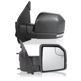 Right Passenger Side Door Mirror Fits 2015-2021 F150 Mirror with Power Adjustable and Heated Glass,LED Turn Signal Light and Puddle Lights，Width Light,Manual Folding (11Pins)