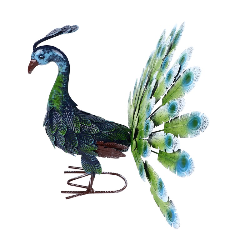 Metal Peacock Statue Realistic Easy DIY Assembly Beautiful Peacock Statue