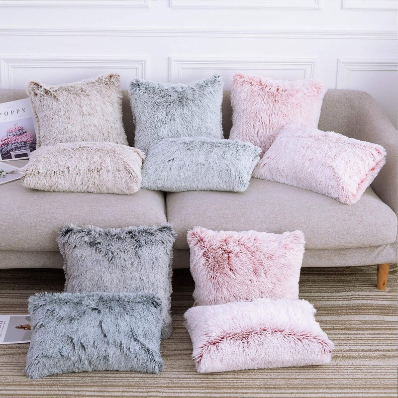 AUMA- Pack of 2 Luxury Soft Faux Fur Throw Pillow