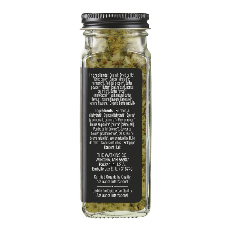Watkins Gourmet Organic Grilling, Buttery Herb Seasoning, Non-GMO, Kosher, 93