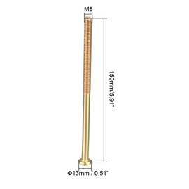 sourcing map M8x150mm Furniture Screw Hex Socket Machine Screws Zinc Plated Fasteners Bolts Half Thread Carbon Steel 5Pcs