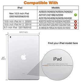 MoKo Moko Case for iPad 10.2 iPad 9th Generation 2021/ iPad 8th Generation 2020/ iPad 7th Generation 2019, Slim Stand Hard Back Shell Smart Cover Case for iPad 10.2 inch, Auto Wake/Sleep, Rose Gold