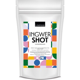 Limfood | 200 g Ginger Shot Powder, Fruity Sharp Ginger Flavour - Prepared in Seconds - Harmoniously Matched Taste