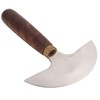 Leather Round Head Knife Walnut Wooden Handle Large Double Sided