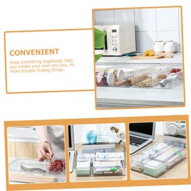 jojofuny 2Pcs Transparent Desktop Drawer Organizing Boxes Versatile Storage for Makeup Office Supplies Kitchen Assorted for Efficient Space Management