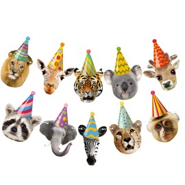 Safari Party Decorations, Jungle Theme Party Banner with Animal Designs, Happy Birthday Banner for Kids, Reusable Paper Decoration for Wild Animal Themed Parties