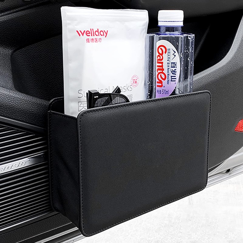 Accmor Car Trash Can, Leather Vehicle Trash Bin Car Dustbin
