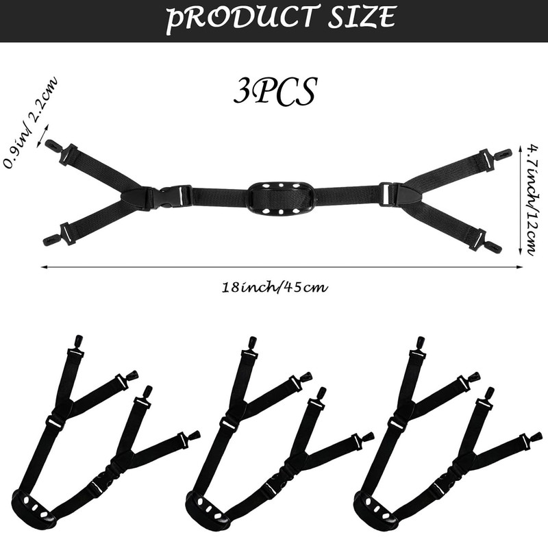 Hard Hat Chin Strap 3 Pieces Universal Fit, Adjustable Safety