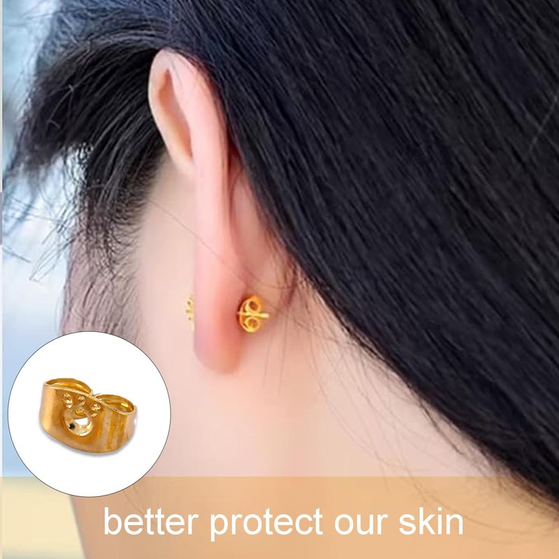 925 Sterling Silver Earring Backs, 20 pcs Gold Butterfly Earrings