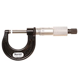 Starrett V436.1MXRL-25 Outside Micrometre, Ratchet Stop, Lock Nut, Carbide Faces, 0-25mm Range, 0.001mm Graduation, -0.001mm Accuracy