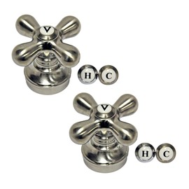 Danco 89255P Cross-Arm Tub/Shower & Sink Faucet Handle, Fits 2-3 Handle Faucets, Does NOT FIT Delta & Moen FAUCETS, Brushed Nickel 2-Pack