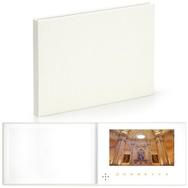 EclatView Books : Video Book (Blank-Beige) - Luxury Linen Bound Album with 7” Display, 4GB Memory, Rechargeable Battery. Cherish Every Moment - JTRF