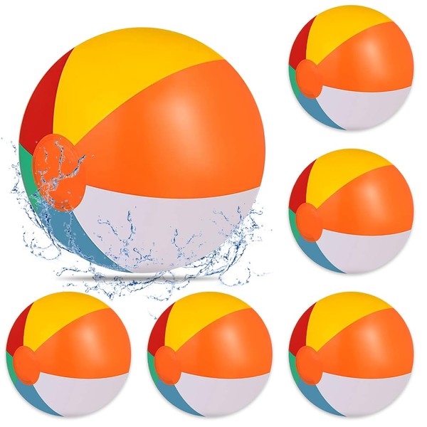 Udbrud Pack of 6 Inflatable Water Balls, 22 cm Rainbow
