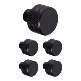 Design House 206664 Porter Cabinet Knob for Kitchen Bathroom Closet Dresser Cabinets, Matte Black, 5-Pack