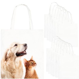 12 Pack Blank Sublimation Tote Bags 11.8 x 13.8 Canvas Bag Lightweight Medium Reusable Grocery Shopping Cloth Bag, Suitable for DIY, Advertising, Promotion, Gift, Activity