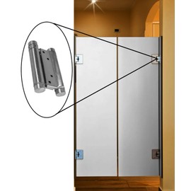 1 Pair Two Action Spring Hinges Spring Hinges for Hinge Door Salon Coffee Hinges for Living Room Bar Sizes (Brass 75mm)