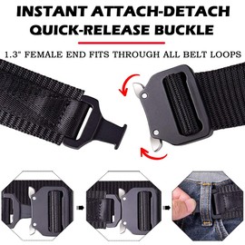 MOZETO Tactical Belts for Men 1.5" Nylon EDC CCW Gun Belt for Concealed Carry Holsters with Heavy Duty Quick Release Buckle
