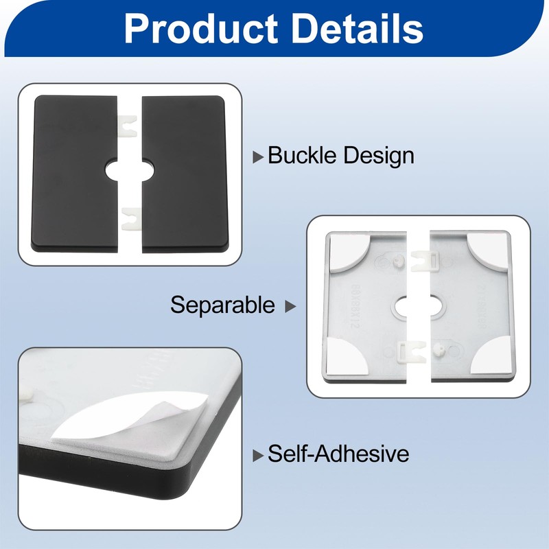 sourcing map 2Pcs ABS Plastics Square Shaped Escutcheon Plate, Wall