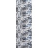 Machine Washable, Non Skid PVC Backing, Abstract Pattern, Blue&Grey Carpet