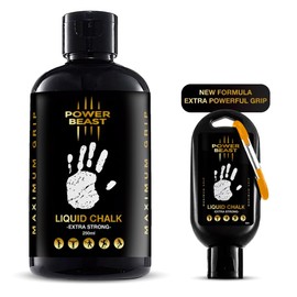 POWER BEAST Liquid Chalk, Magnesia for Better Grip, Liquid Chalk, Liquid Magnesia, Liquid Chalk for Cross-Fit, for Climbing, Bouldering, Calisthenics, Weightlifting, Pole Dance, 250 ml + 50 ml
