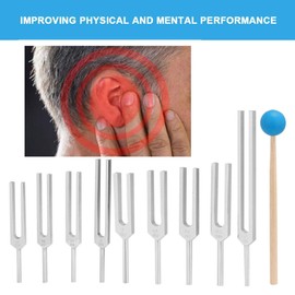 Tuning Fork Set, 9 Pieces 174/285/396/417/528/639/741/852/963Hz Sound Healing Therapy Tool, Heart Chakra, Perfect Musical Instrument for Tuner