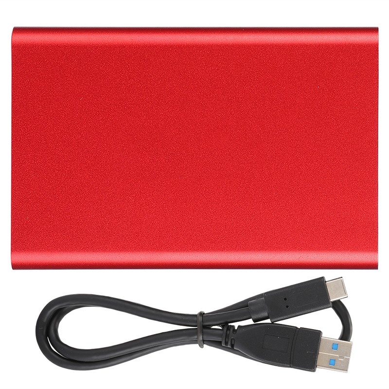 TYPE C Mobile Hard Disk External Red Metal Case for