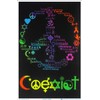 Coexist Zen Blacklight Poster - Flocked - 23" x 35"
