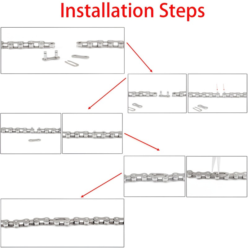 Runseaway 6 Pairs Single Speed Removable Quick Split Chain Link,