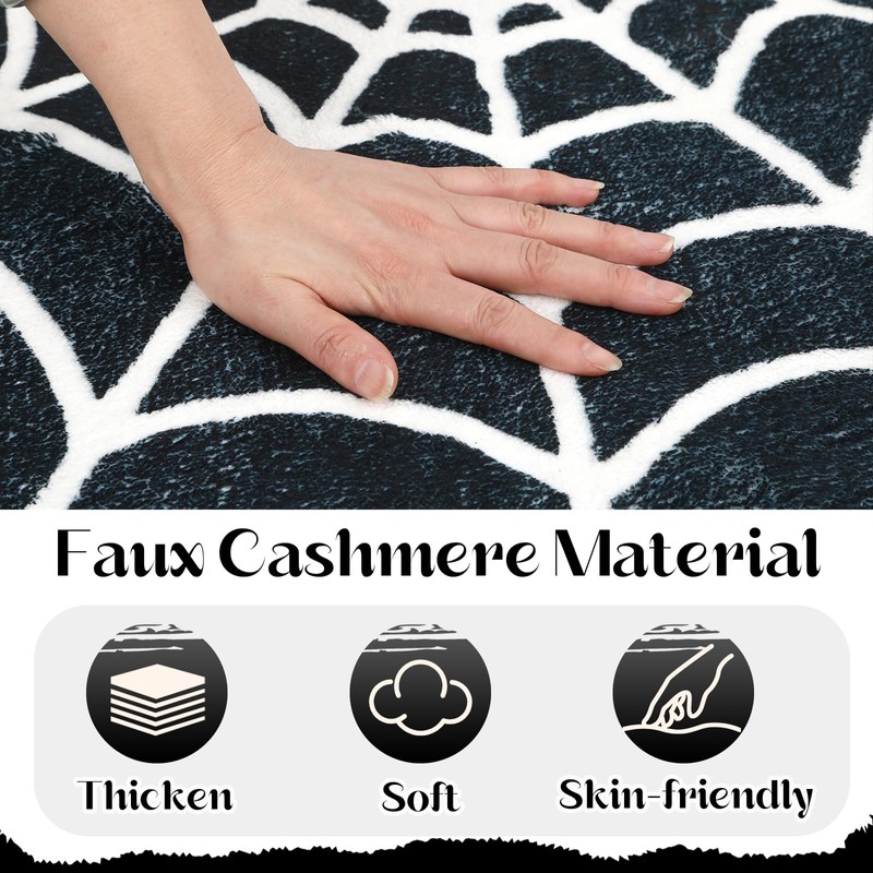 kaiolbly Halloween Spider Web Bath Mat 18 x 28 Inch