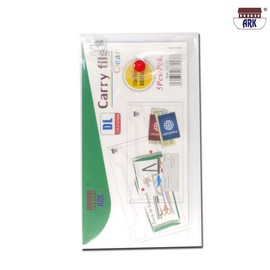 ARK Carry File Popper Wallet File with Press Stud Closure [Pack of 5] (Clear, DL Portrait)