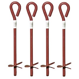 15" x 3" Screw in Auger Type Steel Earth Anchor Tie Down Stake - Pack of (4)