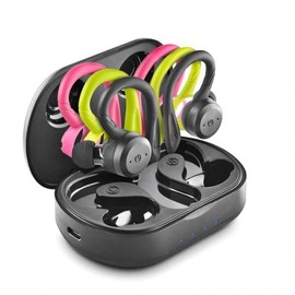 Glowster Sportkopfhörer Bluetooth 5.3 TWS - 3 Silikonbügel - Freisprecheinrichtung - Laufzeit bis zu 10 Stunden - IPX7 Widerstand - Ideal für Outdoor-Aktivitäten