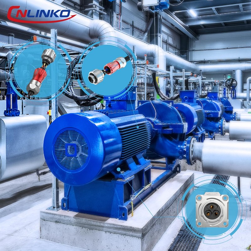 CNLINKO DH-24 2-Pin Industrial Waterproof Connectors, IP68 Circular Connectors, Carbide
