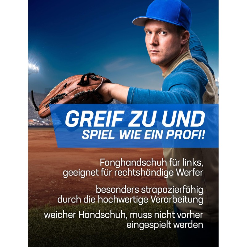 JELEX Safe Catch Baseball Glove Left for Right-Handed Users (Black)