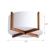 VILUXY Semi-Flush Mount Ceiling Light Fixture with Wood and Off-White