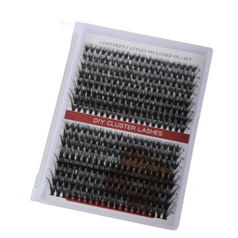 DIY Lash Extension Kit 240pcs Individual Eyelash 9‑16mm Clusters Eyelash