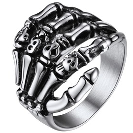Women Stainless Steel Skull Rings Steampunk Gothic Jewelry for Male
