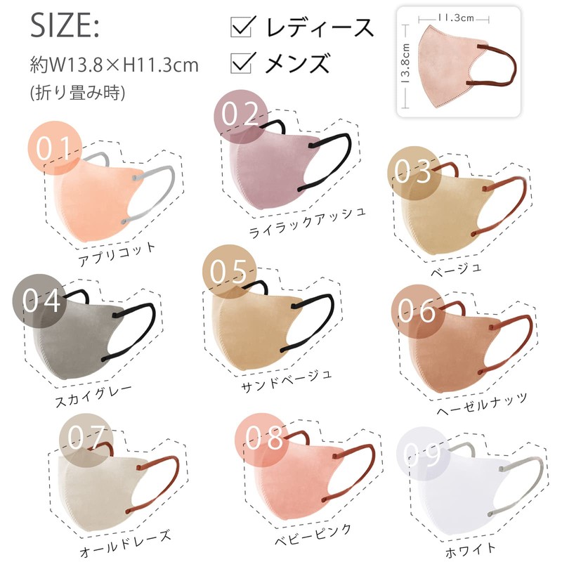 [ＬｉｌｙＮａ] カケンテスト済・流行りのバイカラーマスク３Dマスク 20枚 立体マスク 不織布 血色マスク 不織布マスク バイカラー マスク カラー