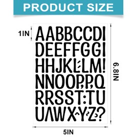 30 Sheets 1 Inch Letter Stickers, 1620 PCS Decorative Alphabet Stickers, Vinyl Stick On Letters for Kids School Project Class Bulletin Poster Board Crafts Mailbox Home Aldults DIY Decor (Black)