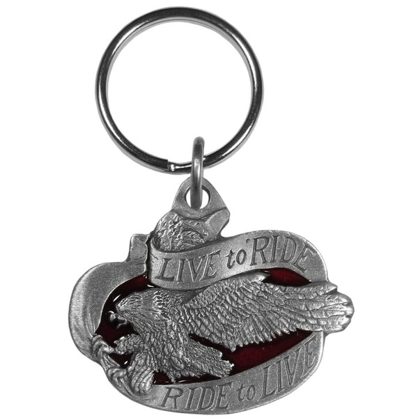 Siskiyou Automotive Metal Key Chain Live to Ride Motorcycle Enameled